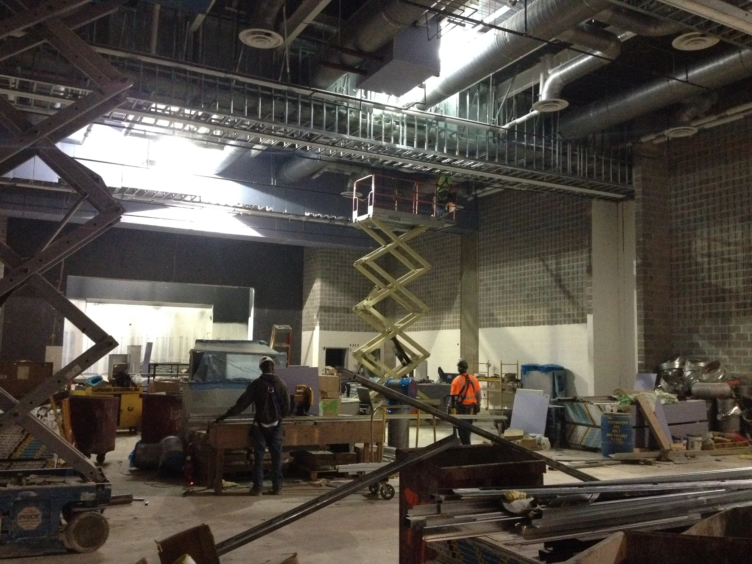 Gymatorium. View of the stage end.