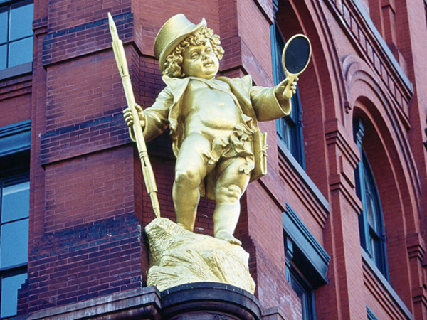 The original "puck" statue at houston and mulberry