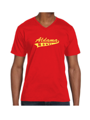 Men's vneck red yellow - white space.png