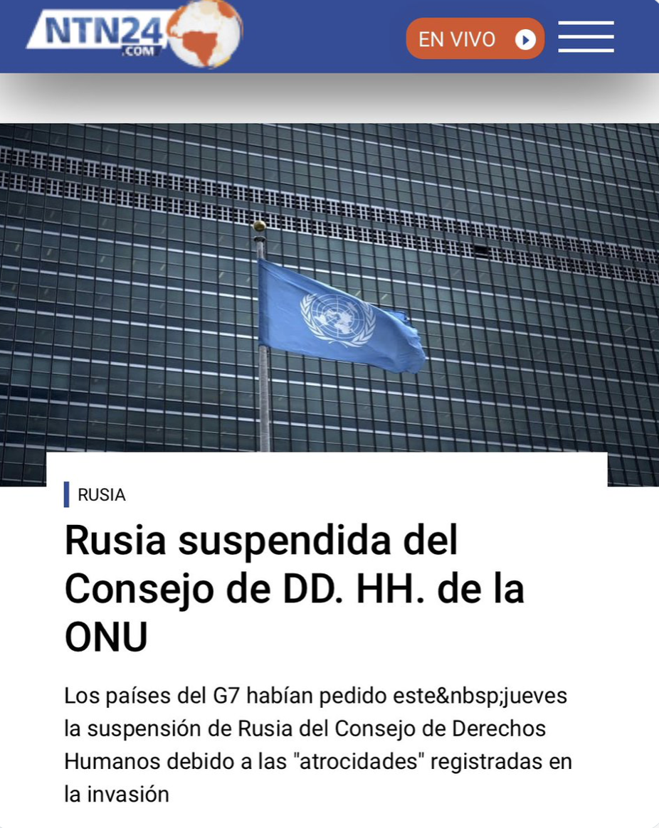 Cubans react to Russia's suspension from the UN Human Rights Council 