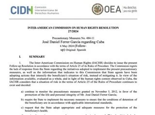 IACHR Ongoing Protection for José Daniel Ferrer