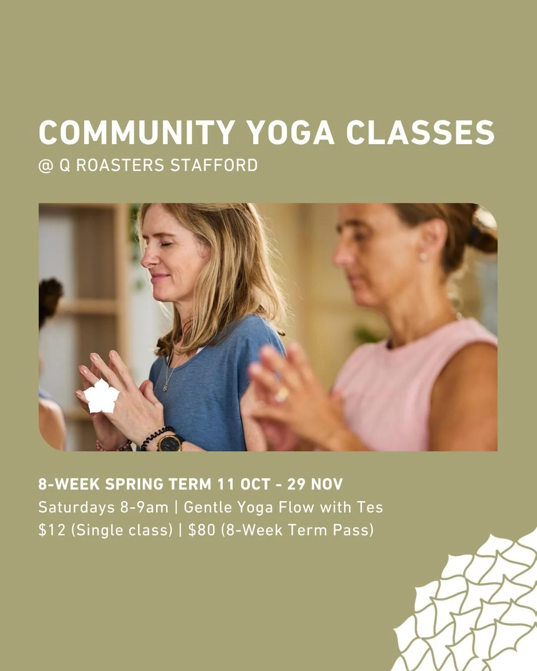 ✨ Community Yoga is back! ✨ 8-Week Spring Term at @q_roasters_coffee starts this Saturday 8-9am. 

We are delighted to announce that community yoga classes are brewing again at:

Q Roasters Coffee, 44 Wolverhampton St, Stafford

We offer weekly pop-u