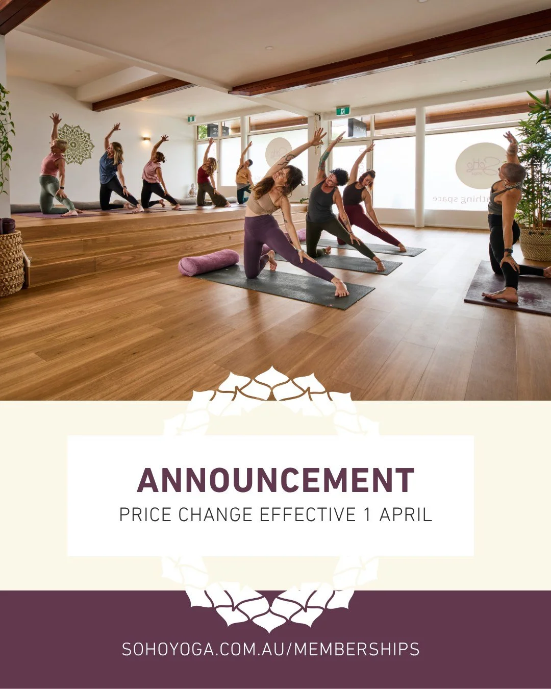 For the first time in 3 years and only the 3rd time in nearly 12 years in business we have made the difficult decision to increase our prices effective from 1 April 2026.

It has always been our mission to ensure that yoga remains affordable and acce