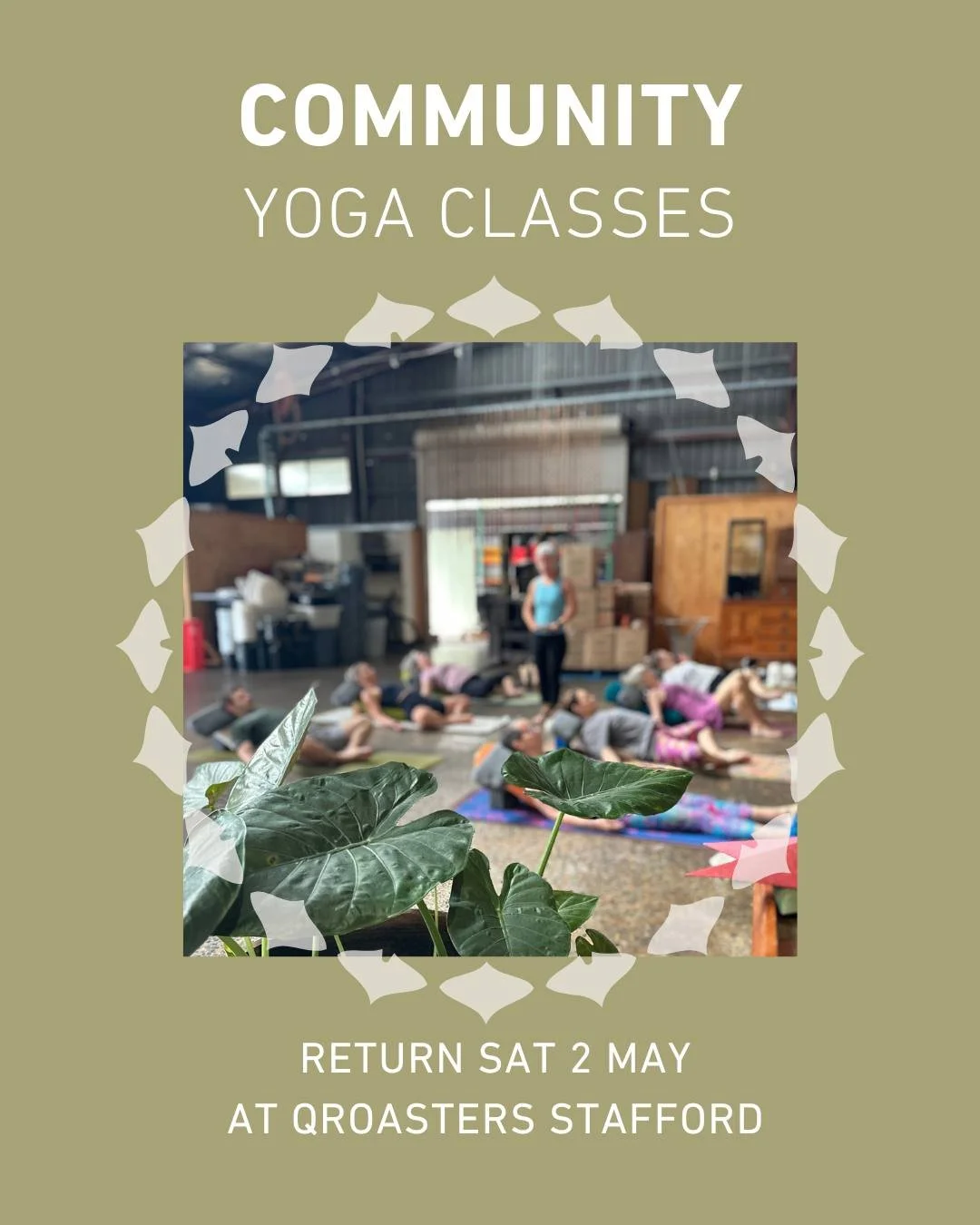 We are delighted to announce that community yoga classes are brewing again at @q_roasters_coffee , 44 Wolverhampton St, Stafford starting this Saturday!

Our weekly pop-up community classes are offered during school term time in partnership with our 