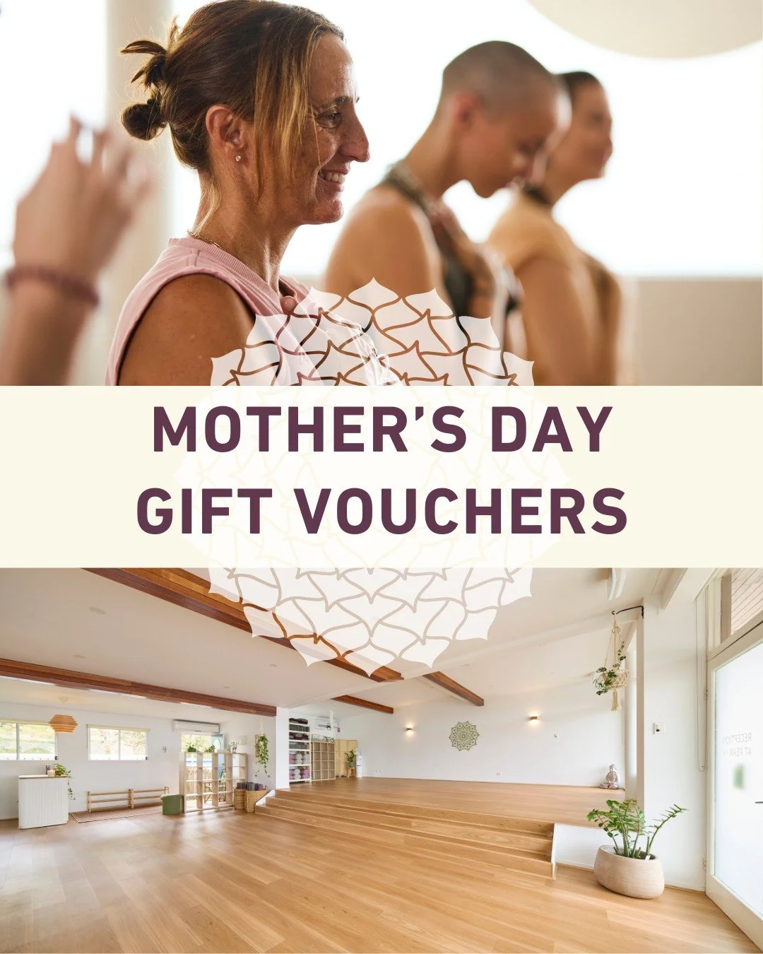 ✨ Gift someone some breathing space this Mother's Day ✨ 

Choose a personalised gift card that can be redeemed for a single class ($28), a 3-Class Intro Pass ($45), 5-Class Intro Pass ($65), 5-Class Pass ($125), 10-Class Pass ($220), 20-Class Pass ($