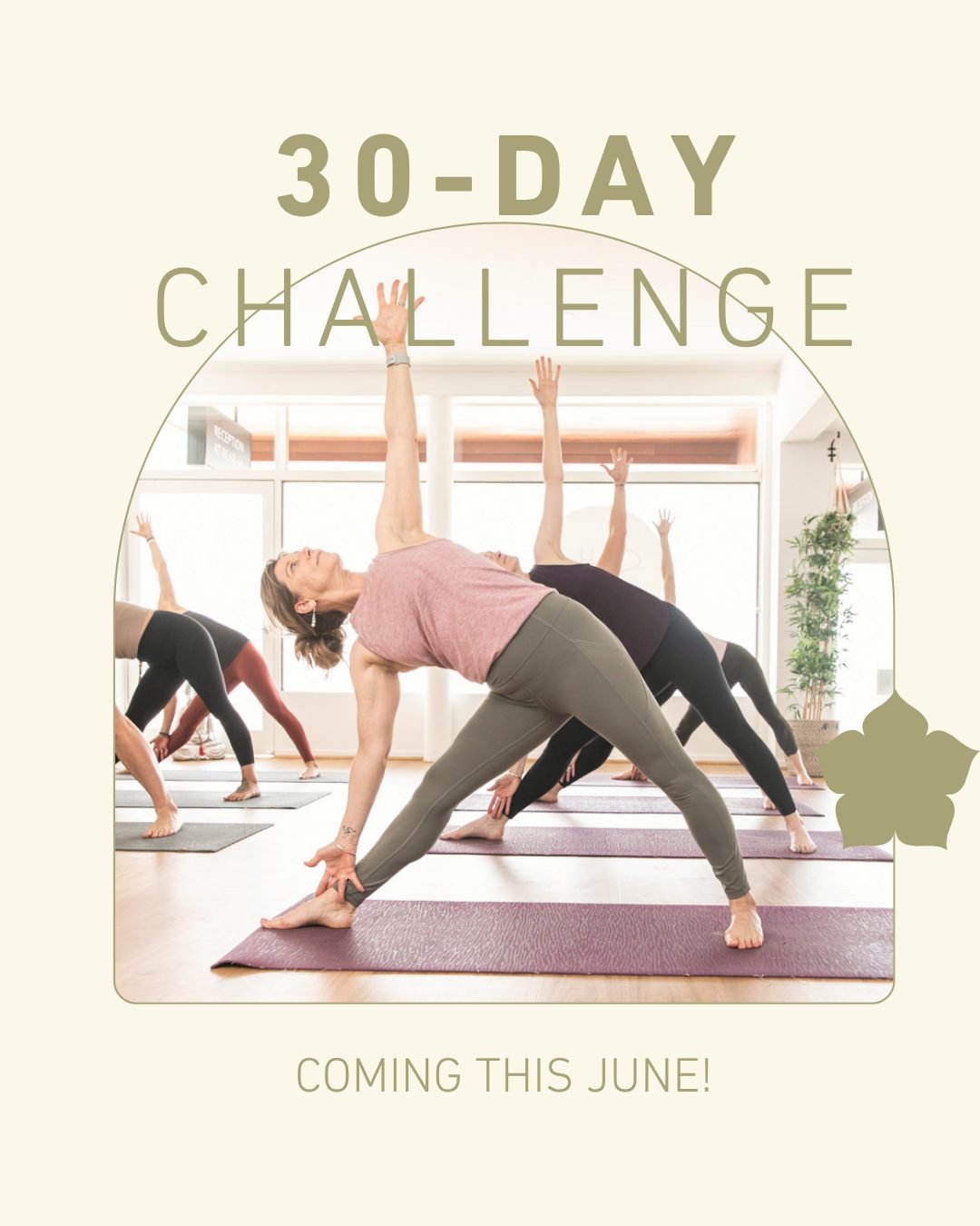 It's back! As the days get shorter and the weather gets cooler we all need an added incentive to maintain our practice . . . so here it is!

This June challenge yourself to 30 yoga classes in 30 days. Your daily practice can adapt to your differing n