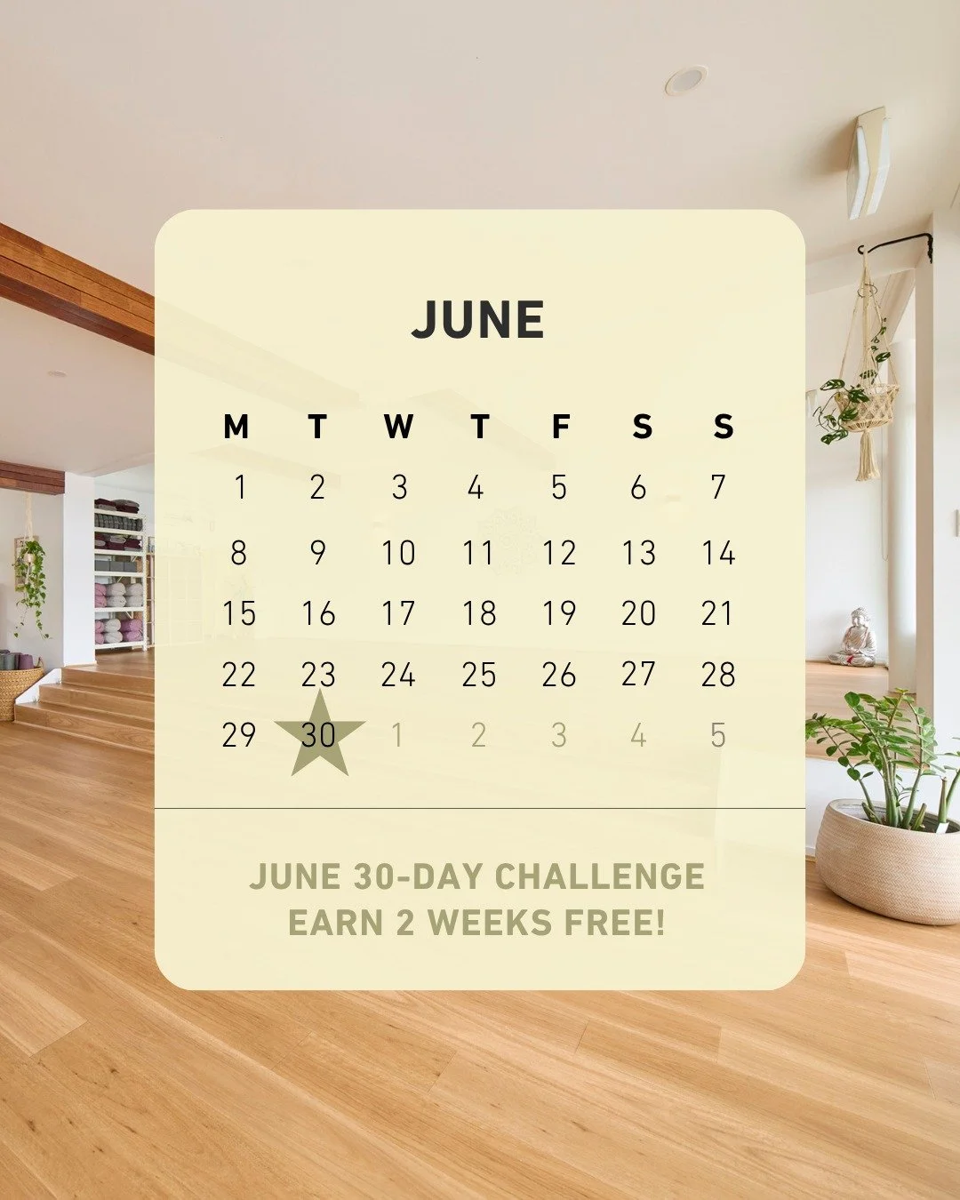 ✨ JUNE 30-DAY CHALLENGE IS BACK | Enter to Earn 2 Weeks FREE Yoga! ✨

The days are getting shorter and the weather is getting cooler, which we know makes it that teeny bit harder to get motivated to practice. SO our annual scheme to get you out of th