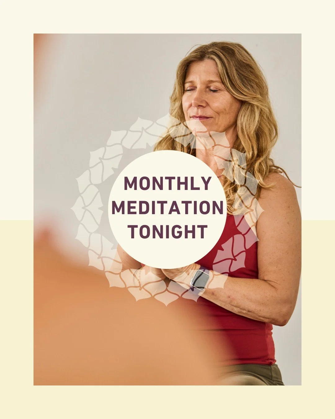 ✨ Monthly Meditation Sunday 5 July 6.00pm ✨ with Amanda (sub for Alexandra).

Join Amanda tonight (Sun 5 July) for a guided mindfulness meditation practice followed by a deeply relaxing Yoga Nidra (yoga sleep) to prepare you for the week ahead.

Book