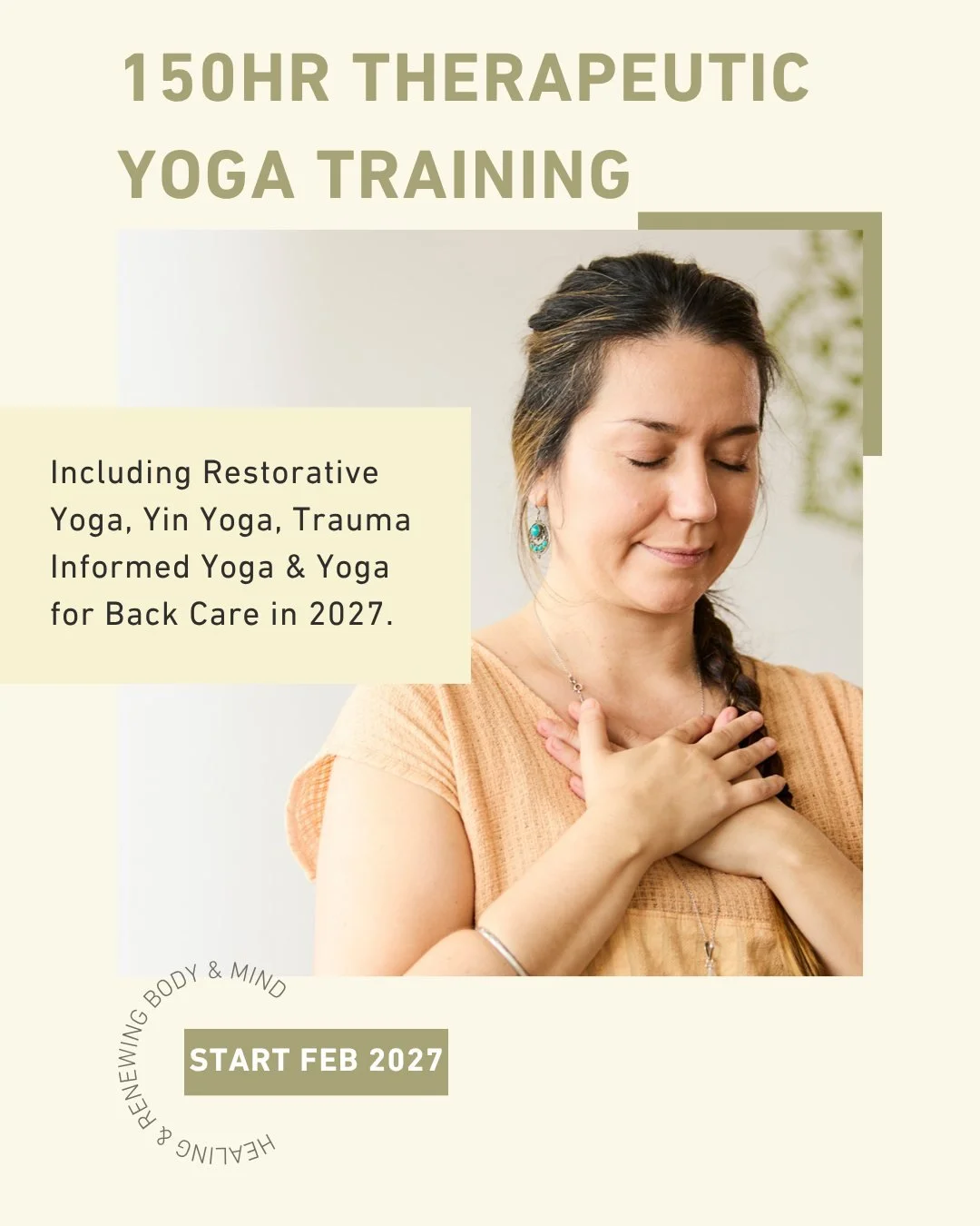 therapeutic (adj) ~ "having a healing effect; tending to make a person healthier; causing someone to feel happier and more relaxed, or to feel more healthy."

We are now accepting registrations for our 150Hr Therapeutic Yoga Teacher Trainin