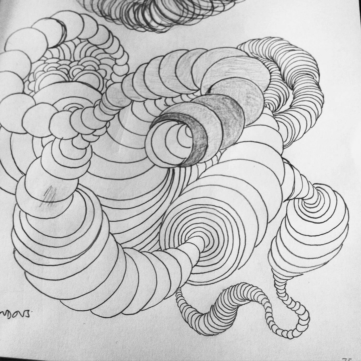 Crazy shape doodle pattern