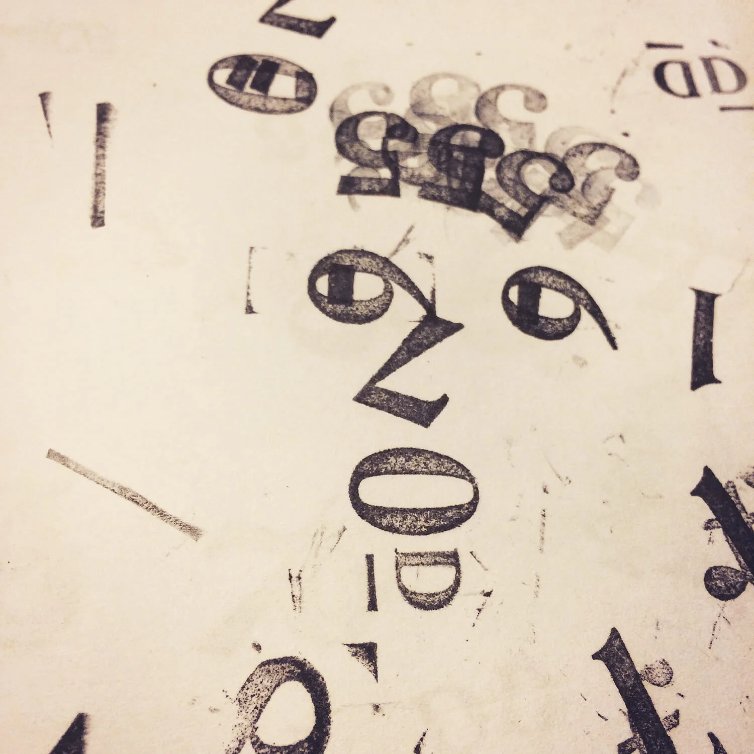 Stampy Number Face. Having some fun with some old pricing/number stamps.