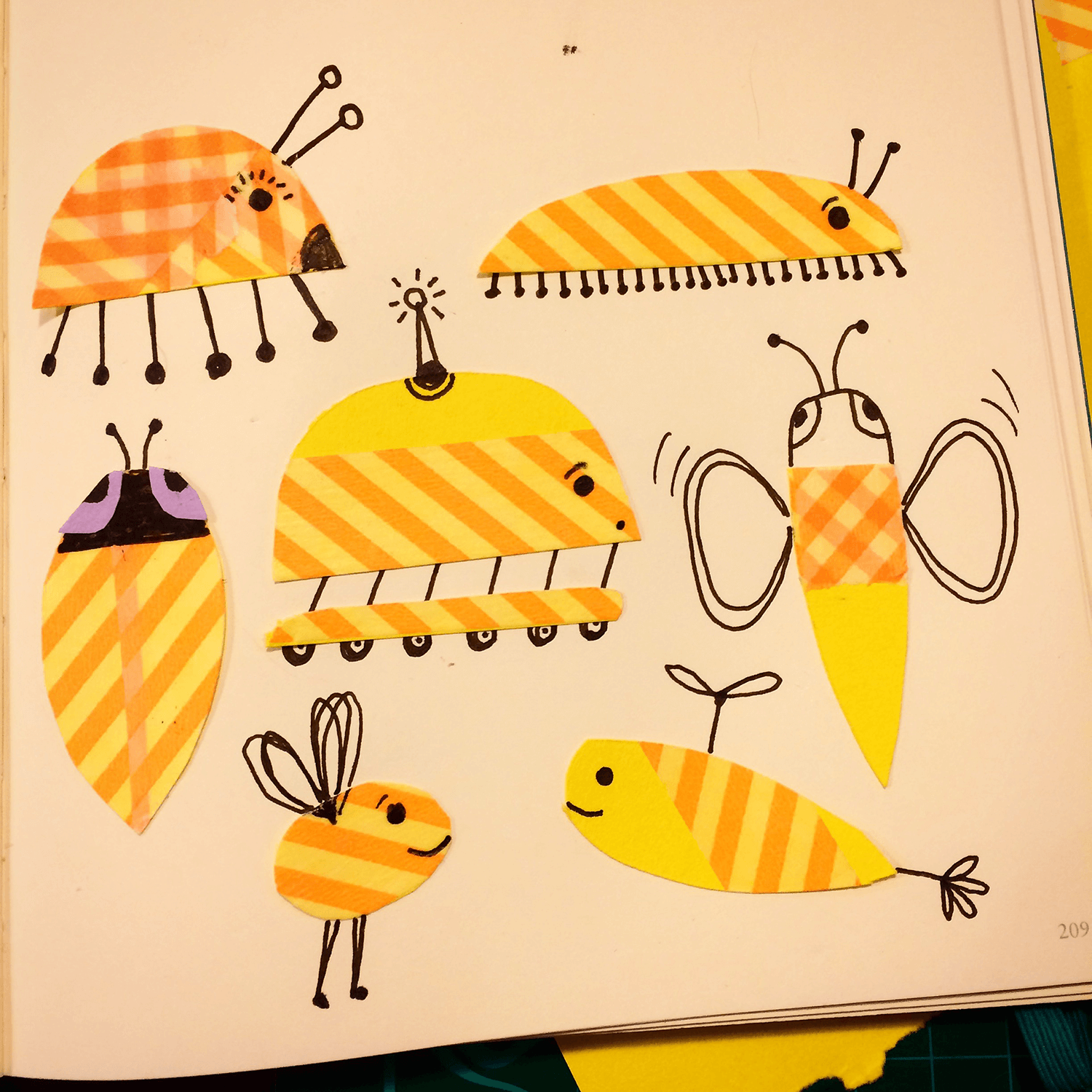 Washi tape and paper doodlebugs