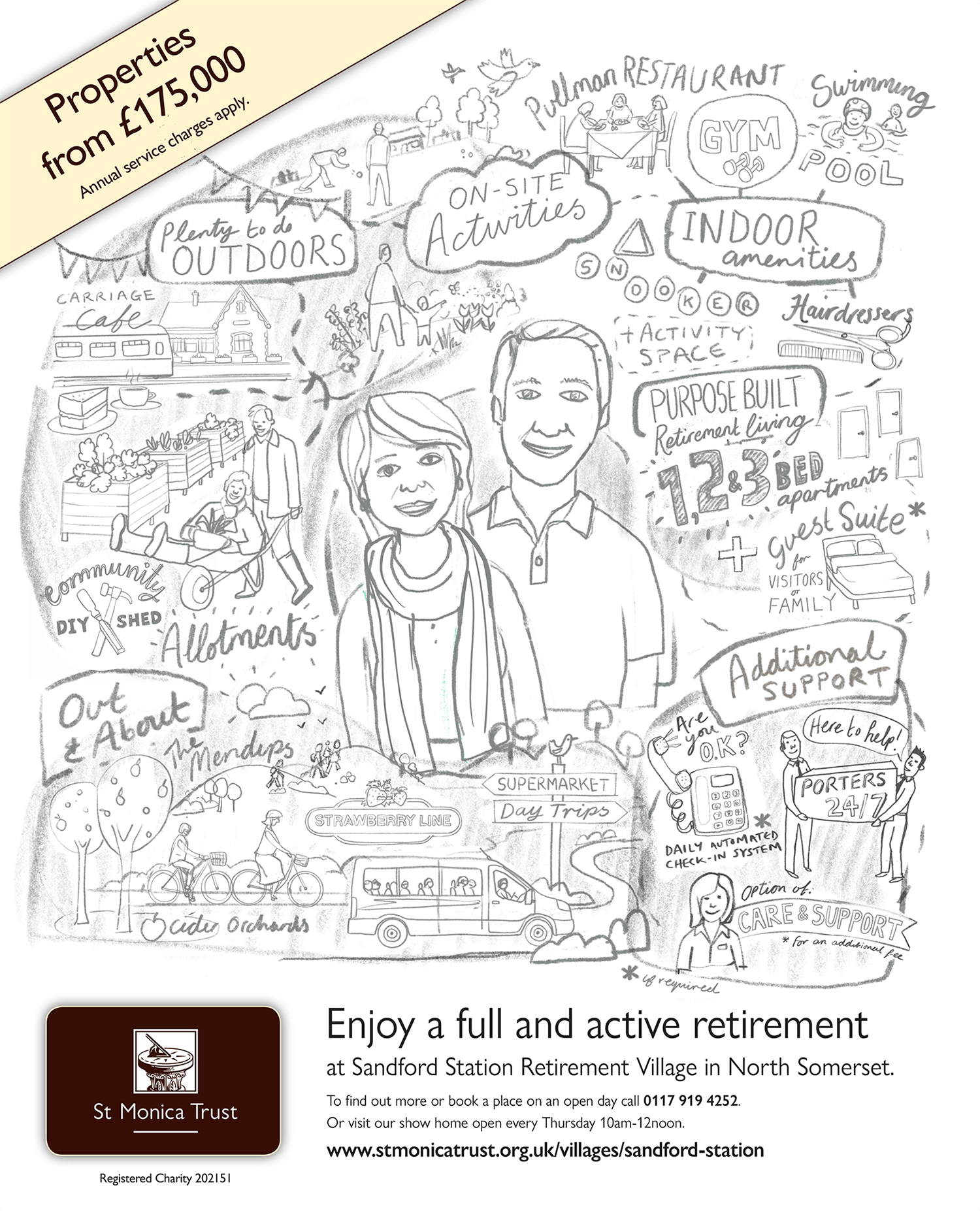 The initial sketch - Worked up to show the client, for feedback and approval before proceeding to final artwork.