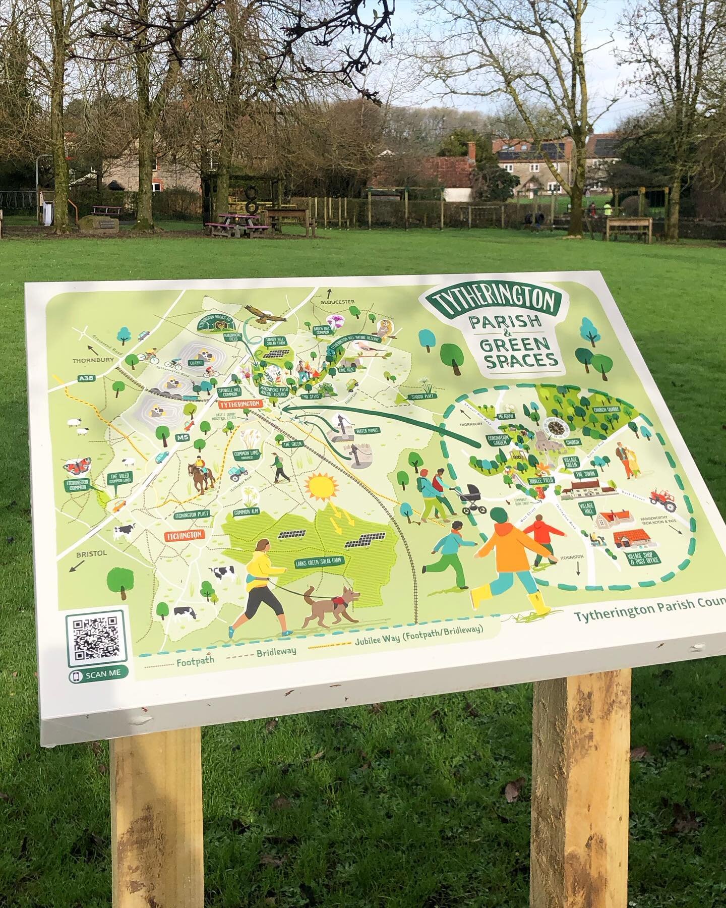 Out in the wild!&hellip;a nice surprise to spot this map whilst I was out on a run this morning!

I&rsquo;d worked on this illustrated map of Tytherington, South Gloucestershire the early part of last year, so good to see it finally printed and in si