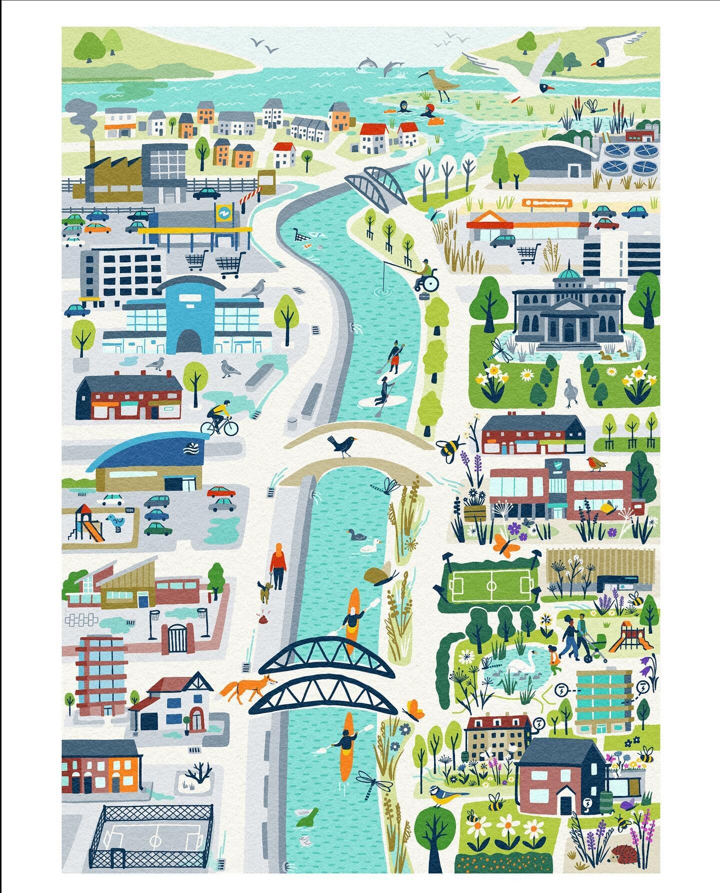 (2 of 2). Pleased to now be able to share this project, completed in the latter part of last year. It&rsquo;s another couple of pretty full illustrations with lots of elements and details included&hellip;.

SSWAN (Sustainable Solutions for Water and 