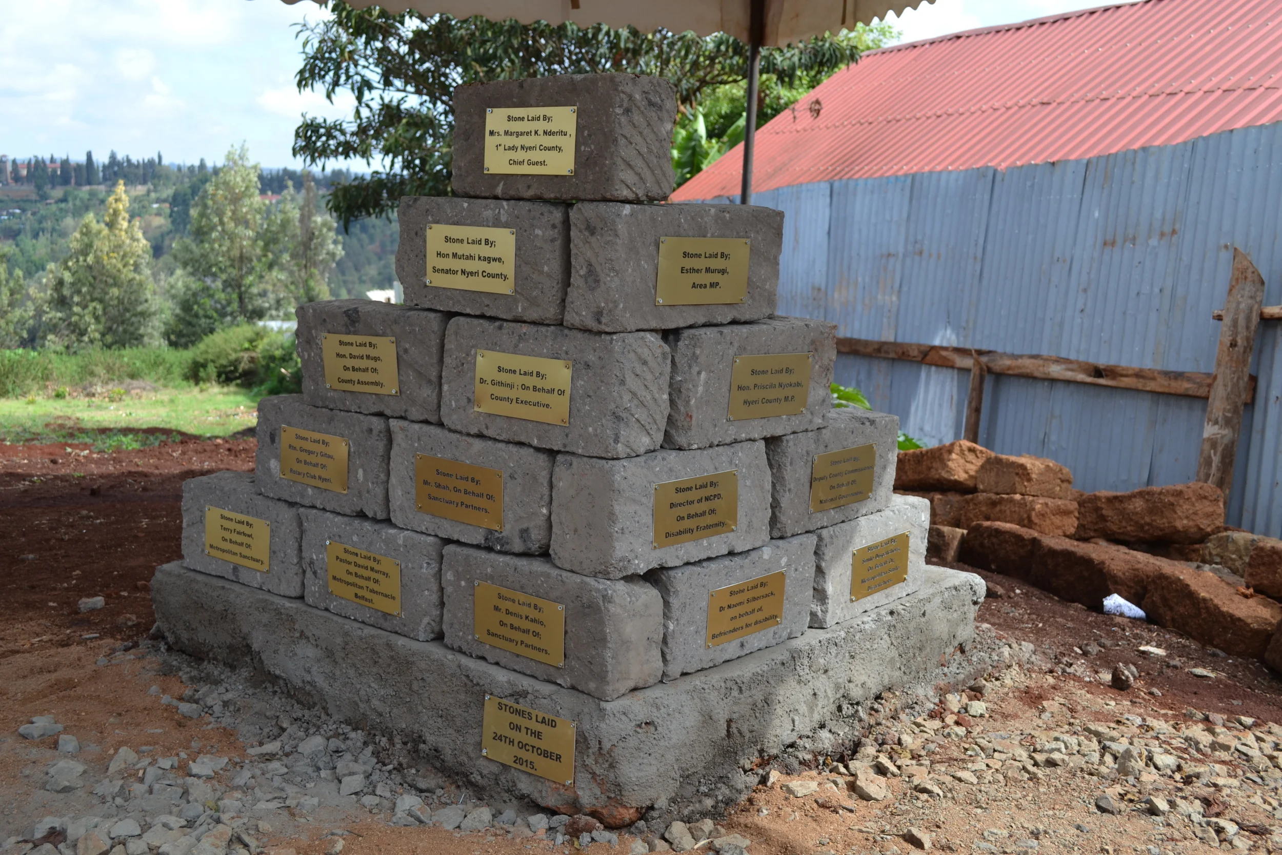 The foundation stones which will form part of the new, upgraded facilities at The Metropolitan Sanctuary.