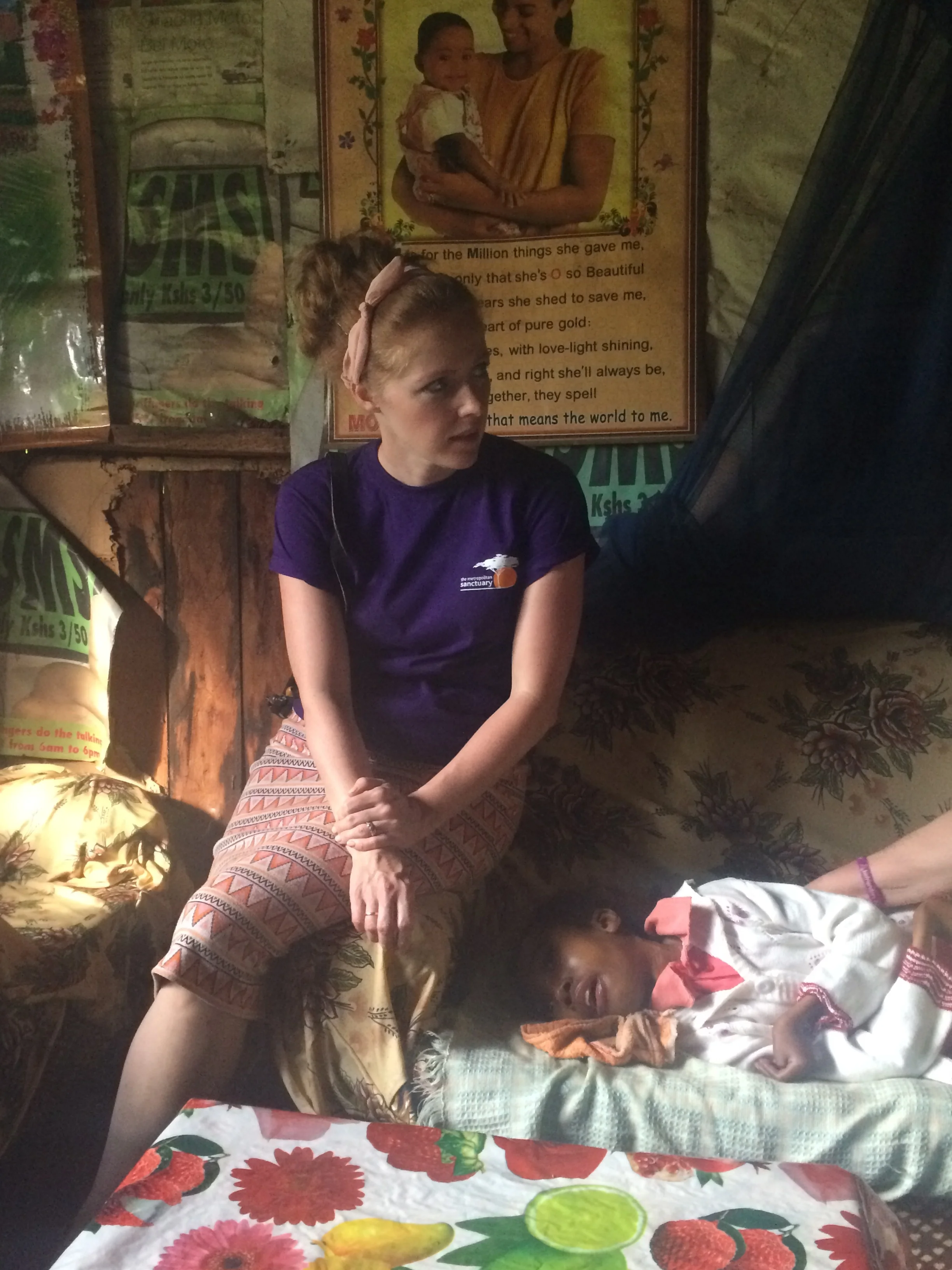 Jolene Allen with Irene in her family home. 