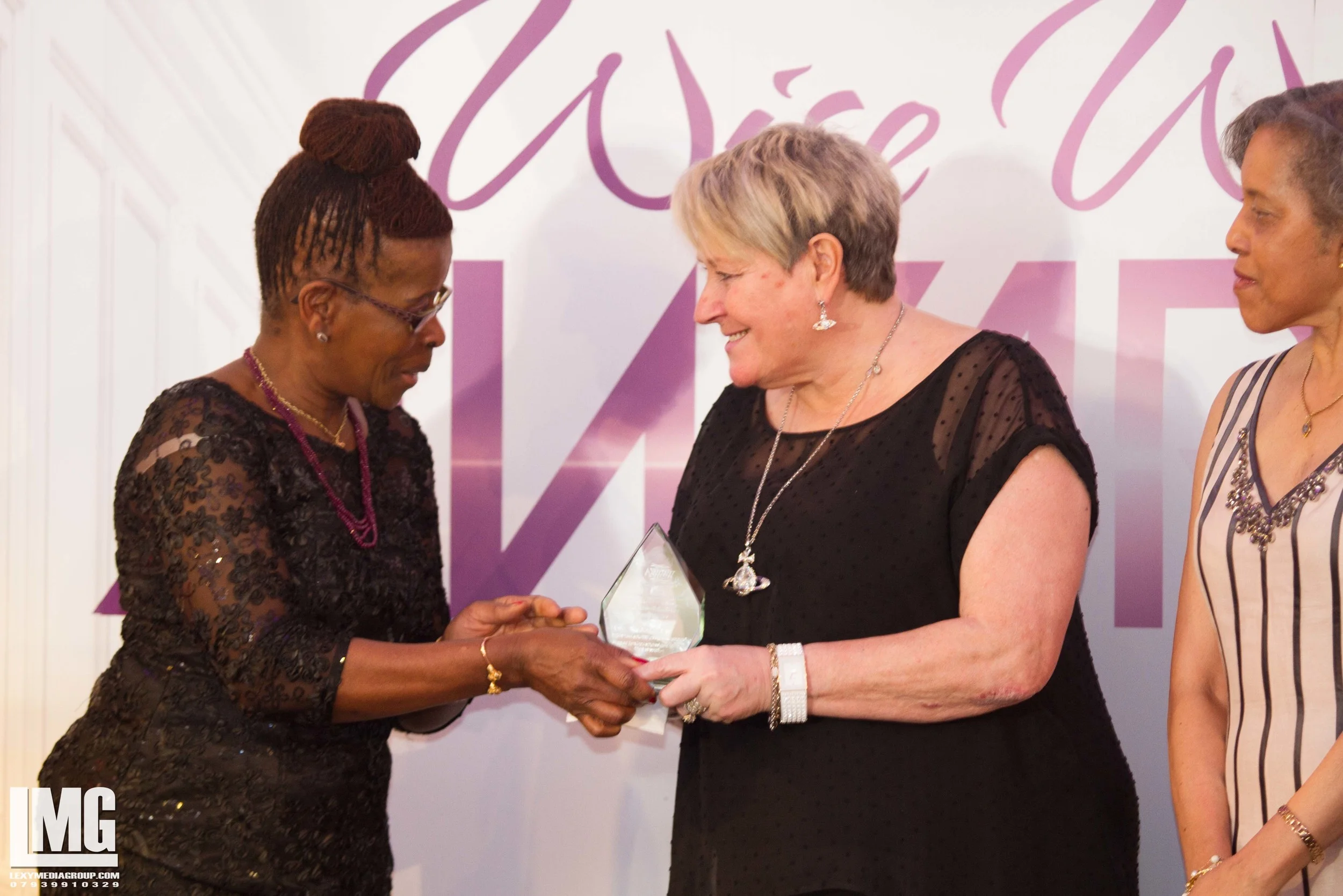 Terry receiving the Naomi Award!
