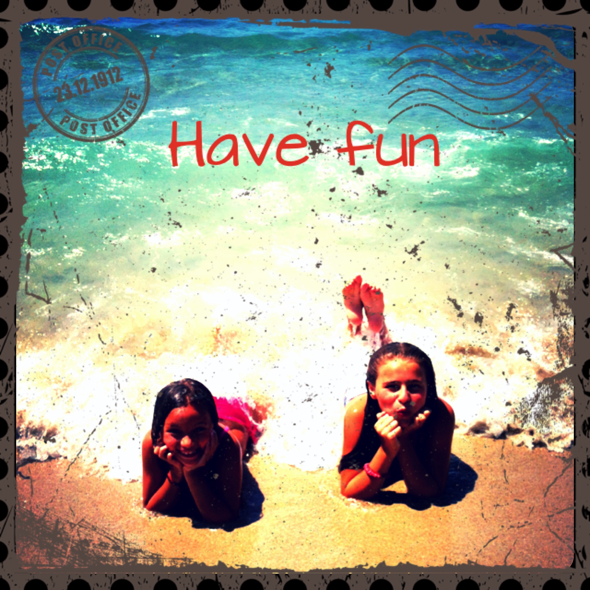Girls having fun at Okan's beach.
