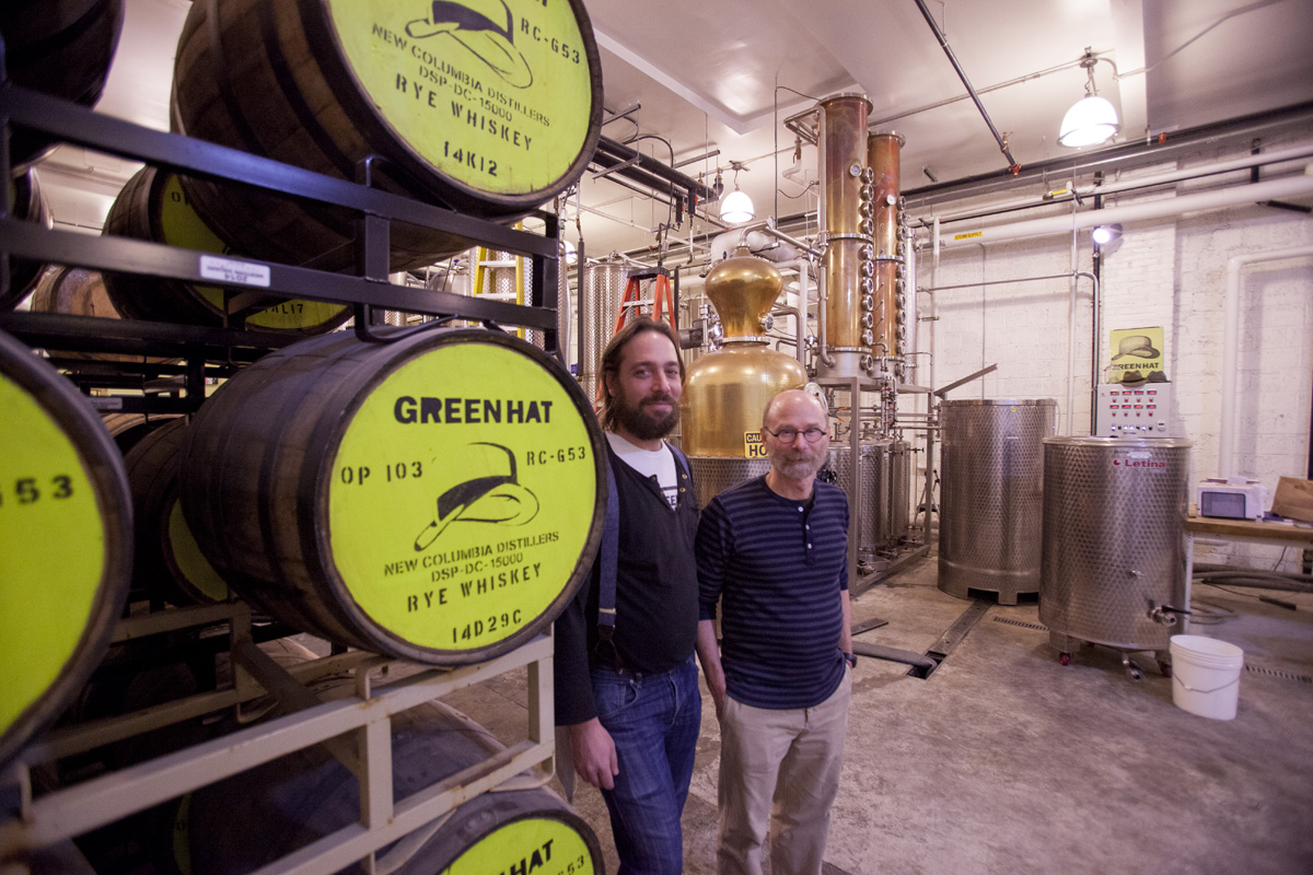 New Columbia Distillers founders John Uselton (left) and Michael Lowe (right) in their Ivy City Distillery