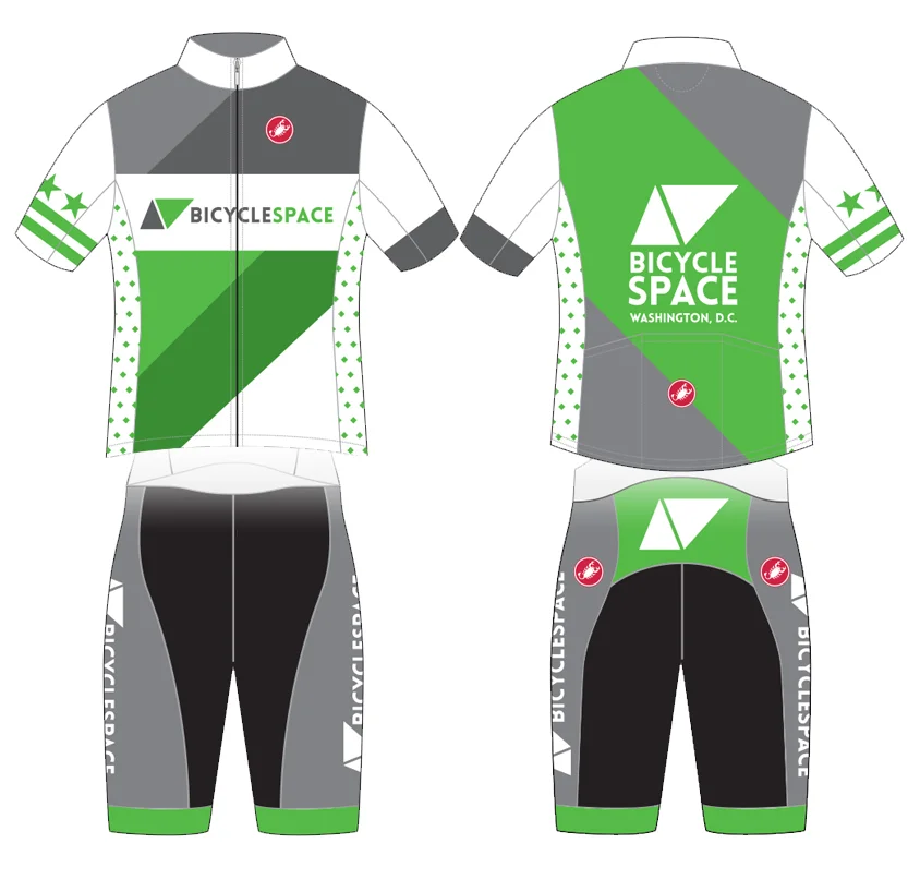 It's been a long time coming, we are thrilled to announce official BicycleSPACE kits! Pre-order a jersey and/or bibs here for 10% off . These super-comfortable Castelli kits will let you rep #bikedc no matter where your ride. Three stars two bars on the right sleeve, and diamond district pattern on side panels. View size chart here. Jerseys $100 now $90. Womens shorts $100 now $90. Mens bibshorts $120 now $108. 