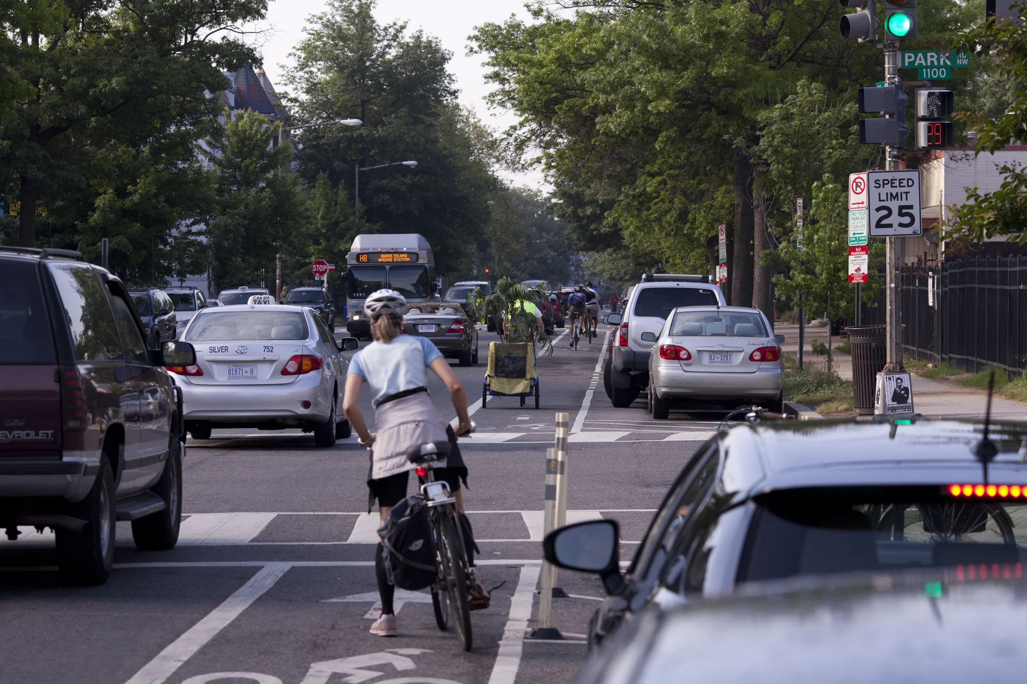 11 Street NW bike lane. Hop on in and join the thousands of fellow bike commuters in DC! 