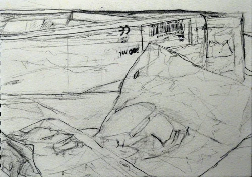 Printing ink supplies, close up, pencil on paper