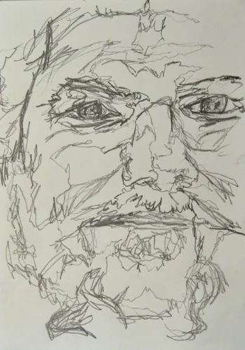 20 minutes Selfie, pencil on paper.