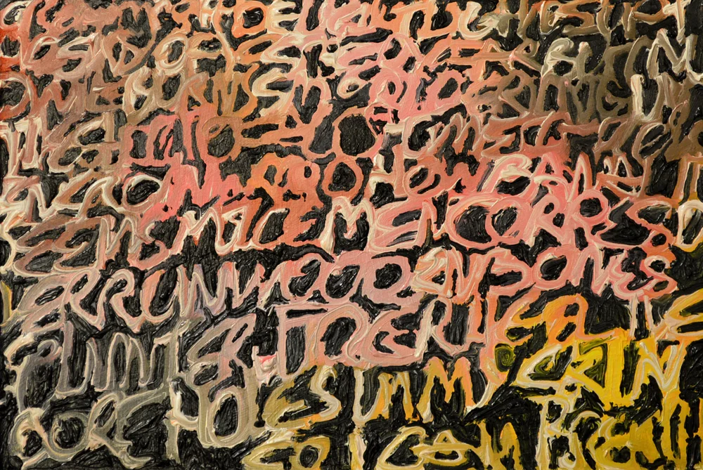 POX 167, oil on primed board, 10" x 7"