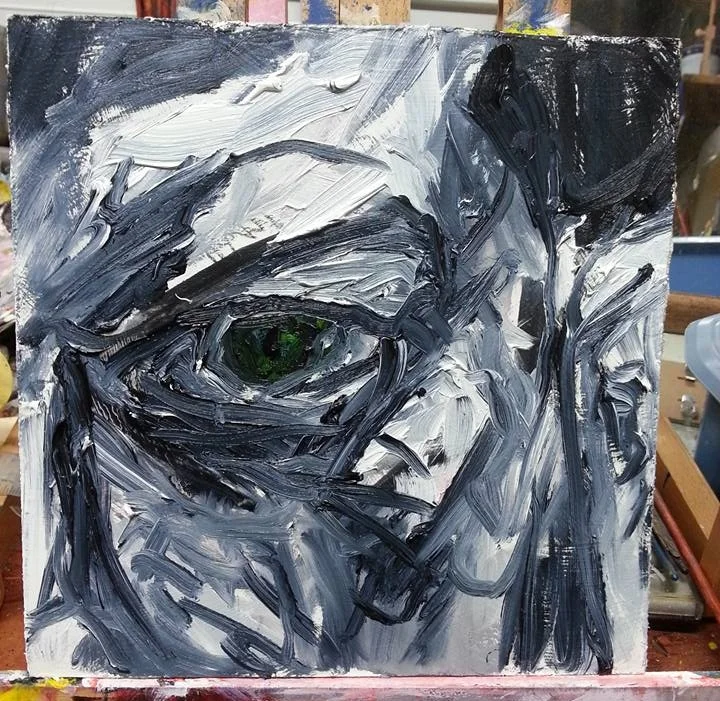 ZZEN, 23cm x 23 cm, oil on board.