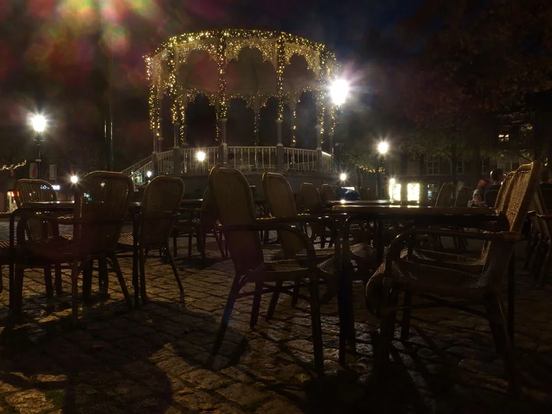 we ended this day which gave me really a holiday feeling at a terrace in the shadow of the munster with a lovely dinner and a cherry beer