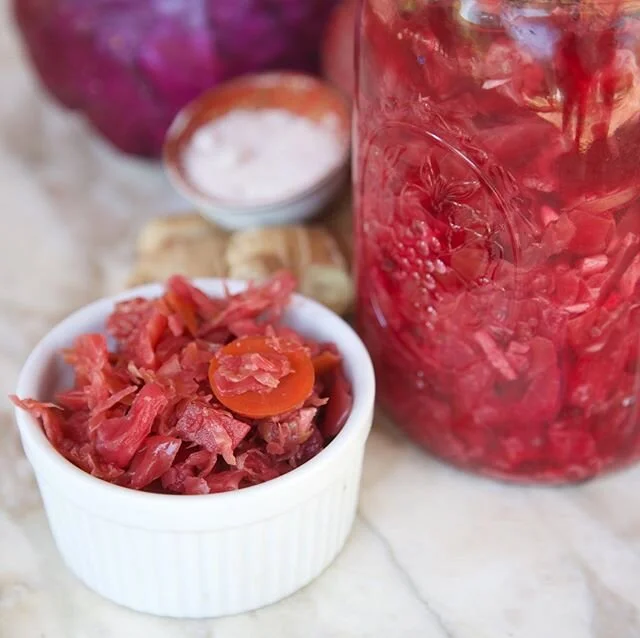 Cultivating biodiversity and resilience through cultured foods. It is diversity that creates a healthy ecosystem, immunity, and resilience in our culture, within us and outside of us! And cultivating this healing within ourselves, perhaps can help cultivate more of that in our world too.
🥬
Let&rsquo;s talk about the likes of sauerkraut, these fermented probiotic and nutrient rich vehicles for superhuman information and transformation.
Did you know, we&rsquo;re actually only about 10% human DNA? The rest is the microbiota that lives on and within us...really THEY ARE US, and influence our health, our mind and emotions, our cravings and addictions, and essentially who we are. 🙌
Cultured foods and the practice of making them, are tremendous healers and teachers in endless ways: of slowing down, holding the container for magic to happen, for trust and alchemy, for cultivating biodiversity and resilience, embracing the bitter and the sour, and bringing healing back into our hands (and our