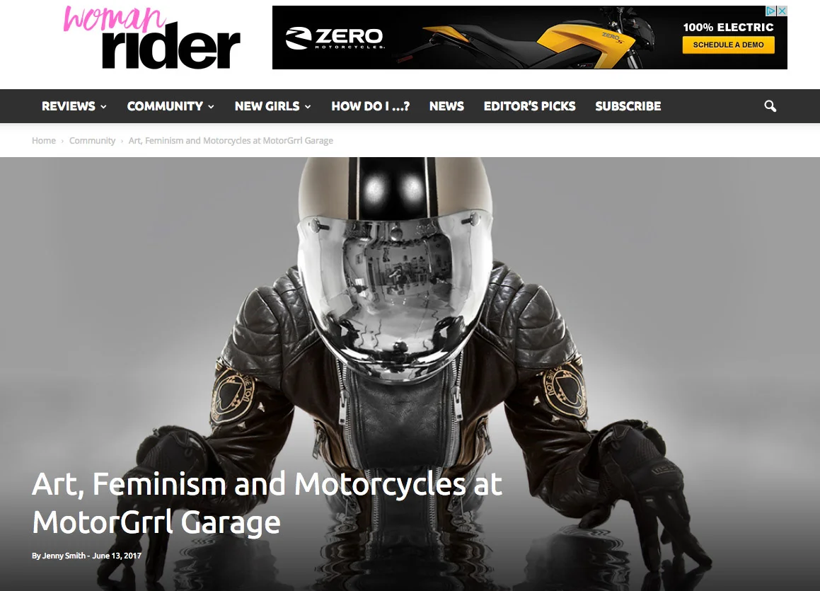 "Art, Feminism and Motorcycles at MotorGrrl Garage" by Jenny Smith