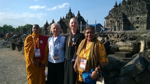 From the left: Bangladeshi bhikkhuni, Jayanta Johannesen, Rev. Konin Cardenas, Ranjani De Silva