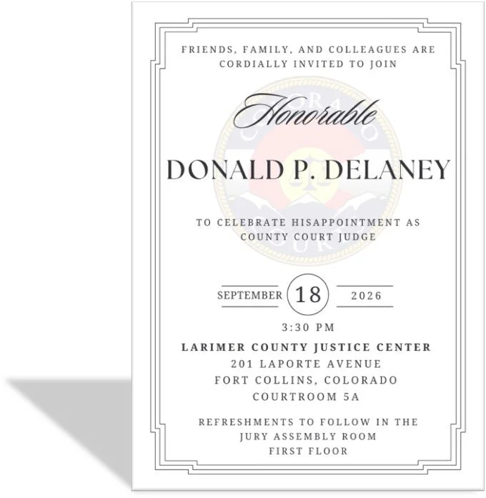 Investiture Ceremony Invitation - Honorable Donald P. Delaney