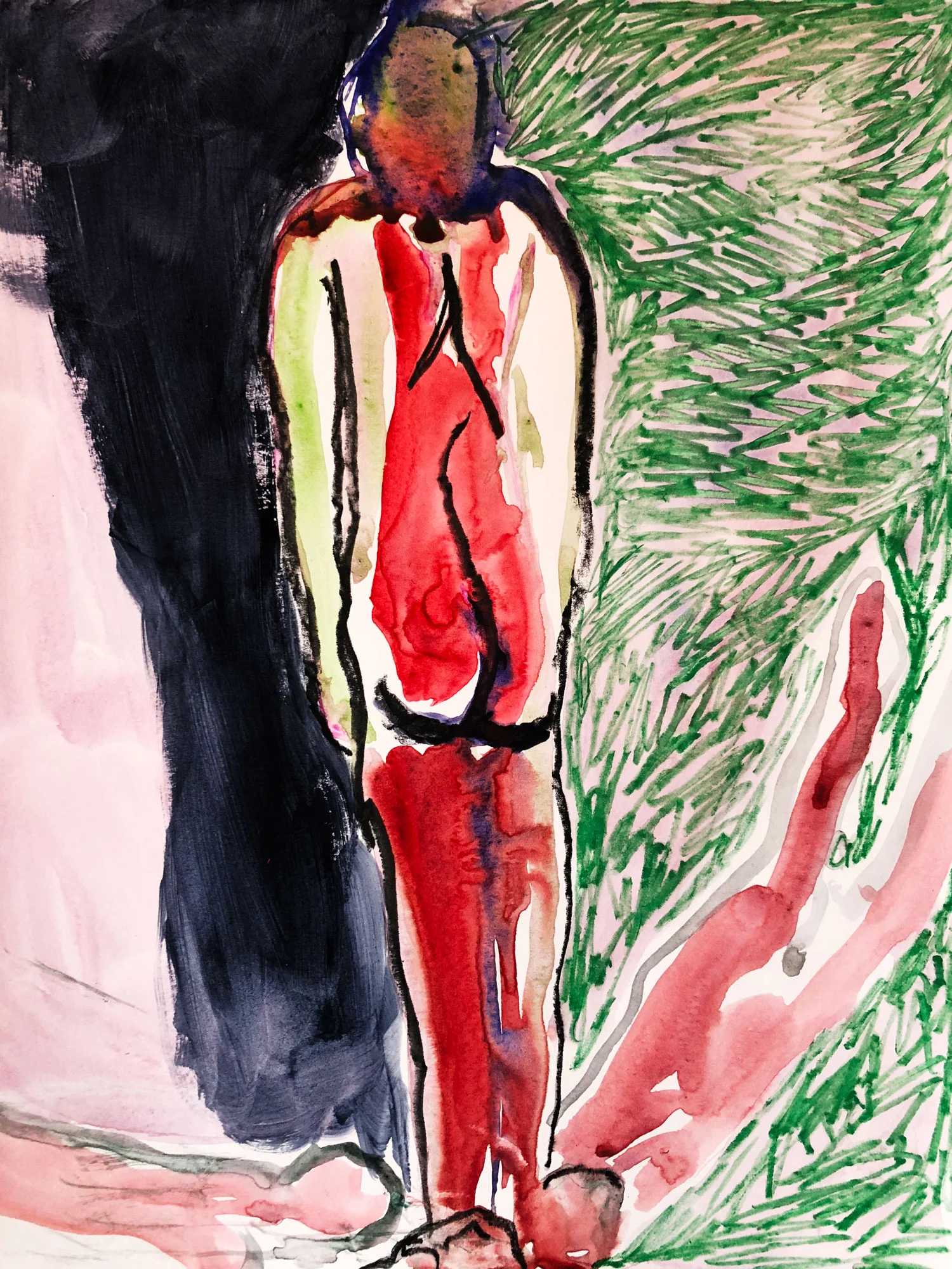Untitled, 2018 Watercolor, acrylic, and color pencil on paper 14x11 inches