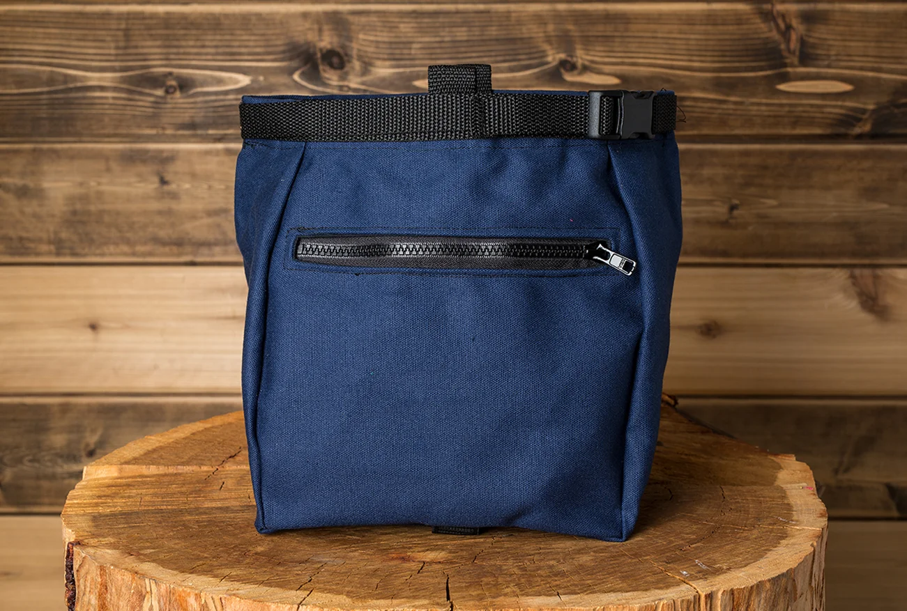 Waxed Canvas Chalk Bucket NAVY — STΛTIC Climbing
