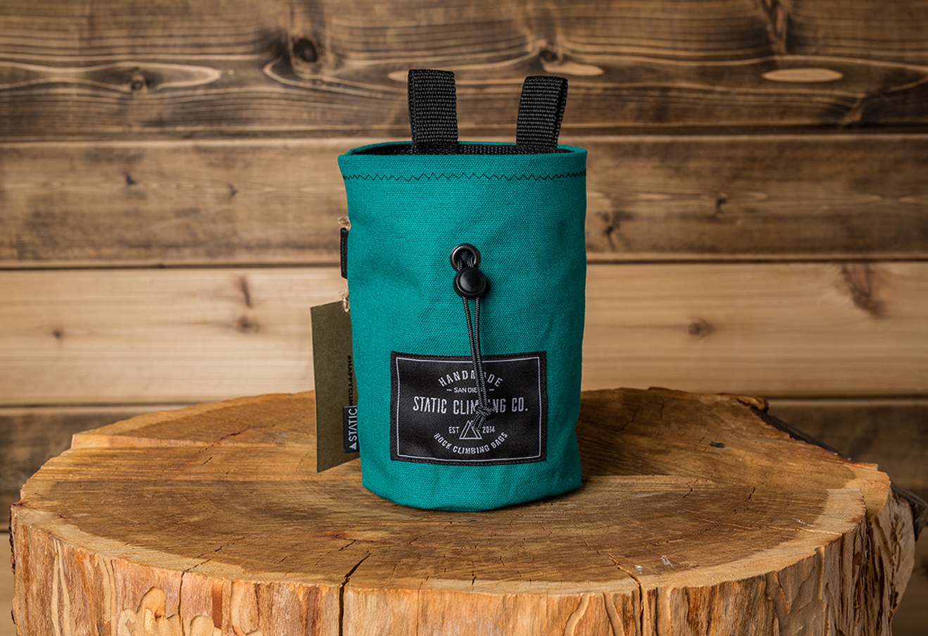 Static Waxed Canvas Chalk Bag in Black Gridwax
