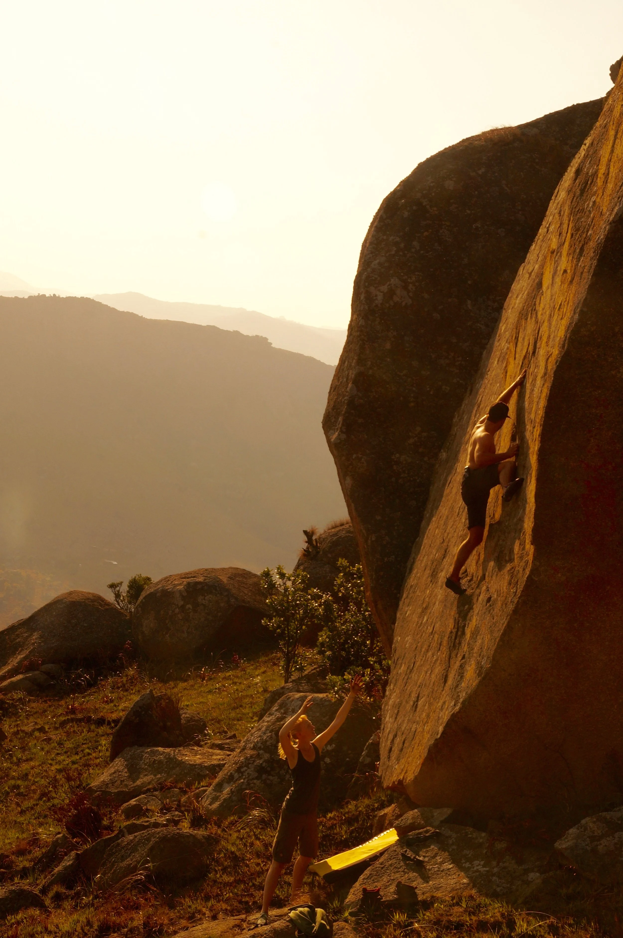 * Flo Muthwill getting high off-the-deck on a new highball boulder
