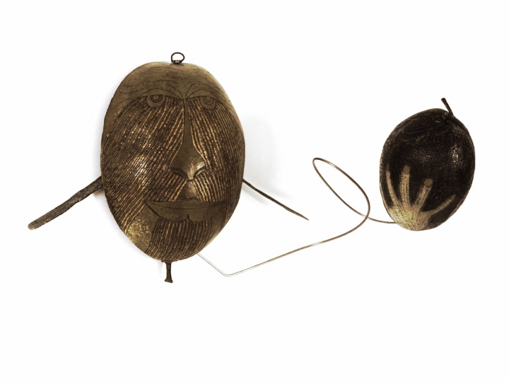 Orador 1995 steel, 2 calabashes, paint, wax Private Collection