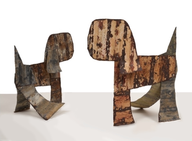 Tati 2005 (2 views) galvinized steel, paint Collection Francoise Ferrer