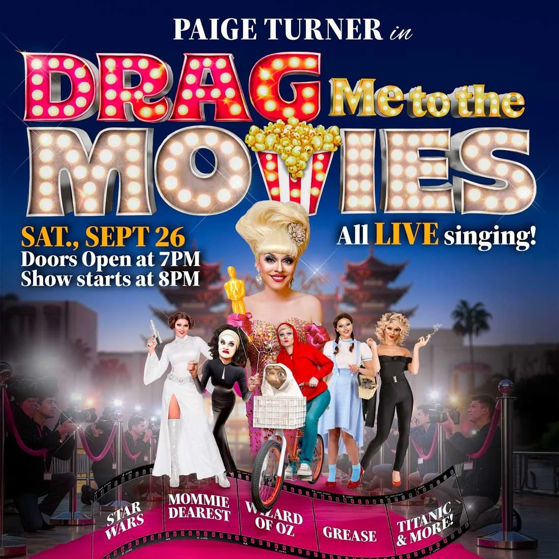 DRAG ME TO THE MOVIES Starring Paige Turner