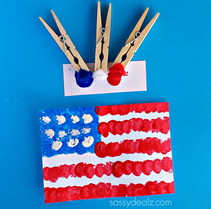 http://www.craftymorning.com/pom-pom-american-flag-painting-craft-kids/