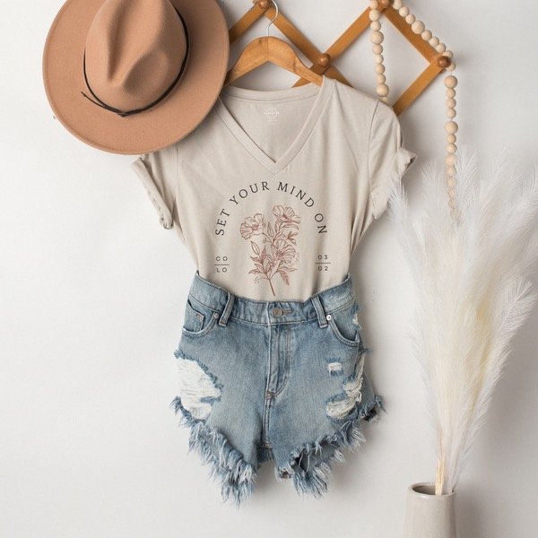 set your mind on things above christian graphic tee