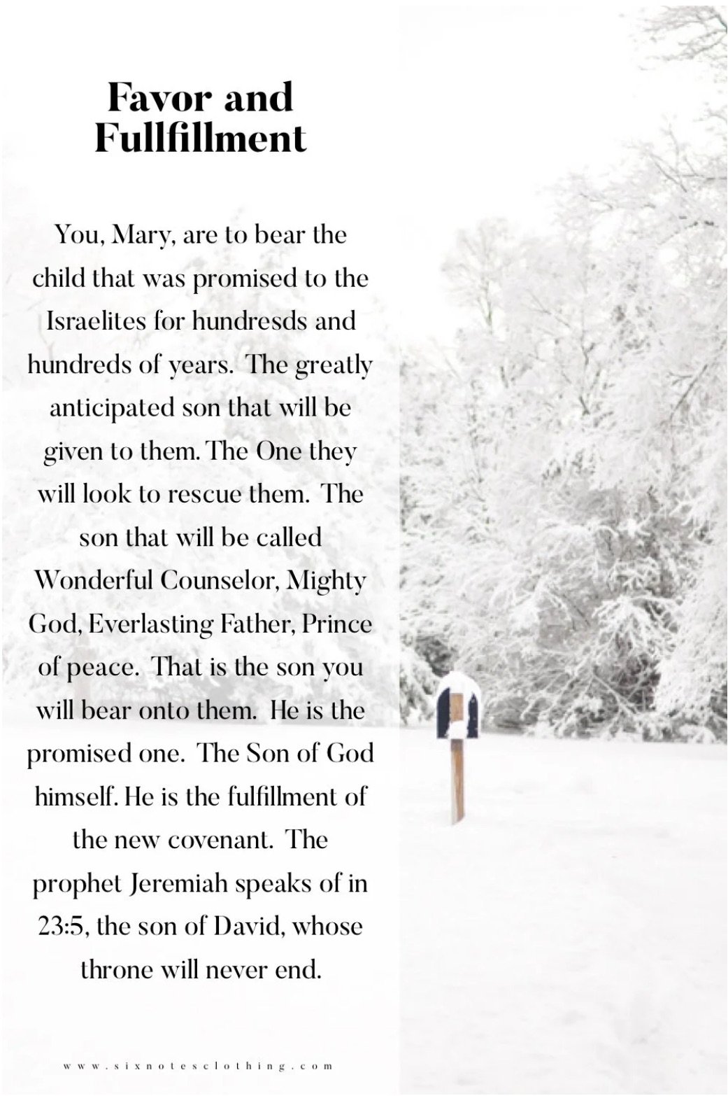 Favor and Fullfillment