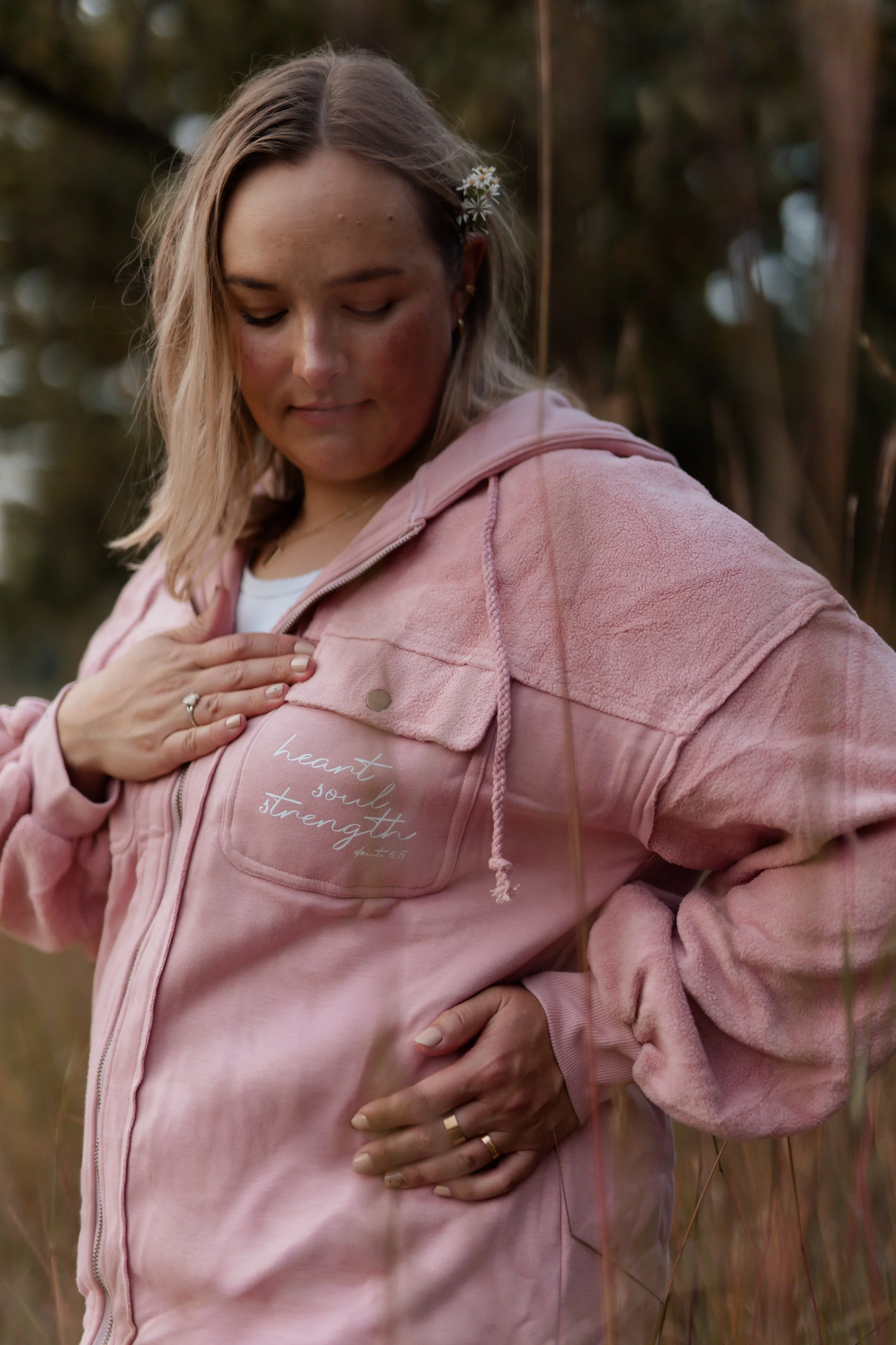 cozy christian jacket - love the lord with all your heart, soul, strenght - bible verse sweatshirt