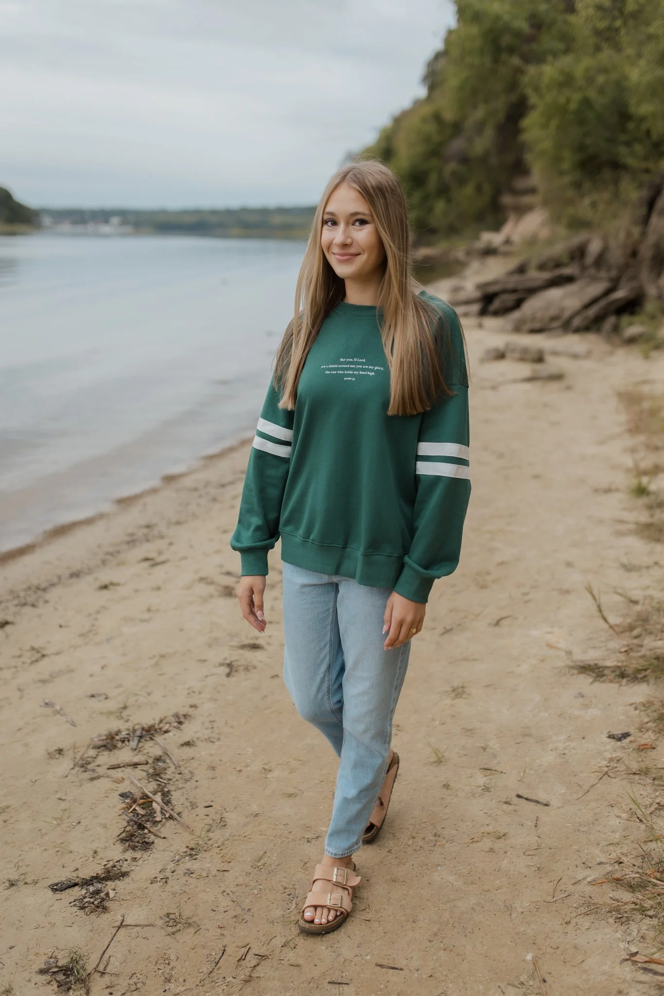 simple and minimalist style christian sweatshirt with bible verse psalm 3:3