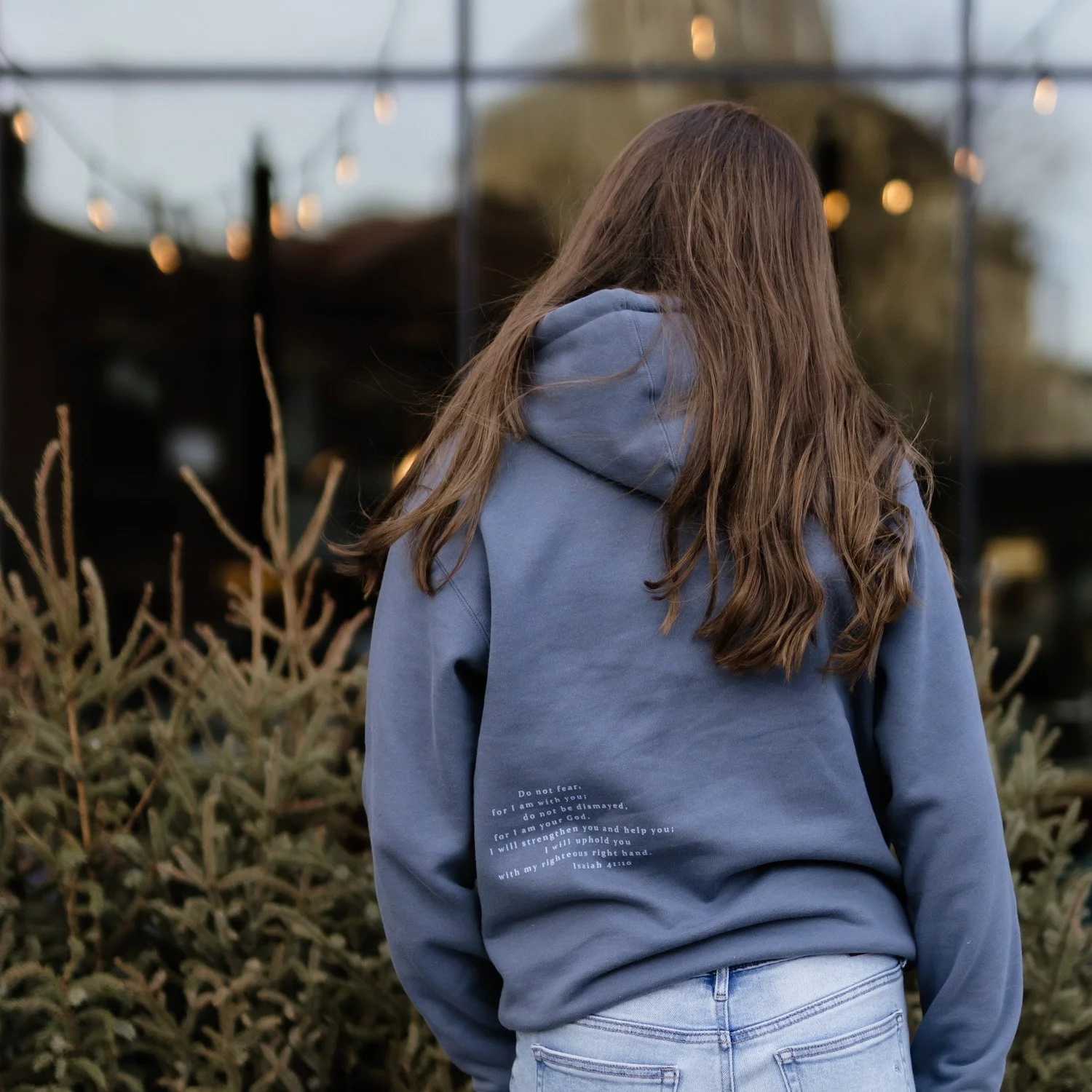 Isaiah 41:10 Fear Not Bible Verse Sweatshirt - storm blue