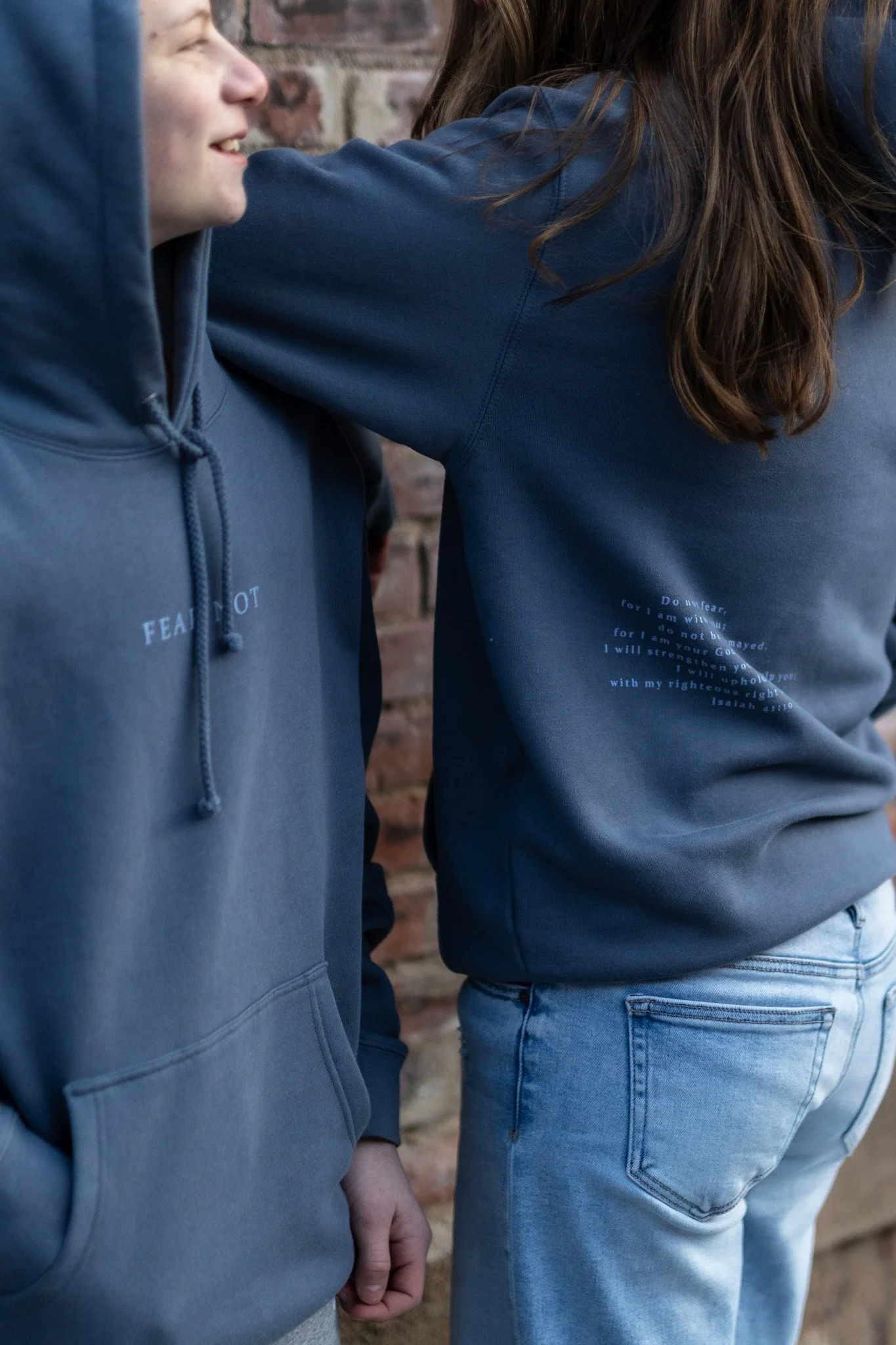 trending christian apparel company with faithbased clothing - fear not  double sided sweatshirt with bible verse isaiah 41:10