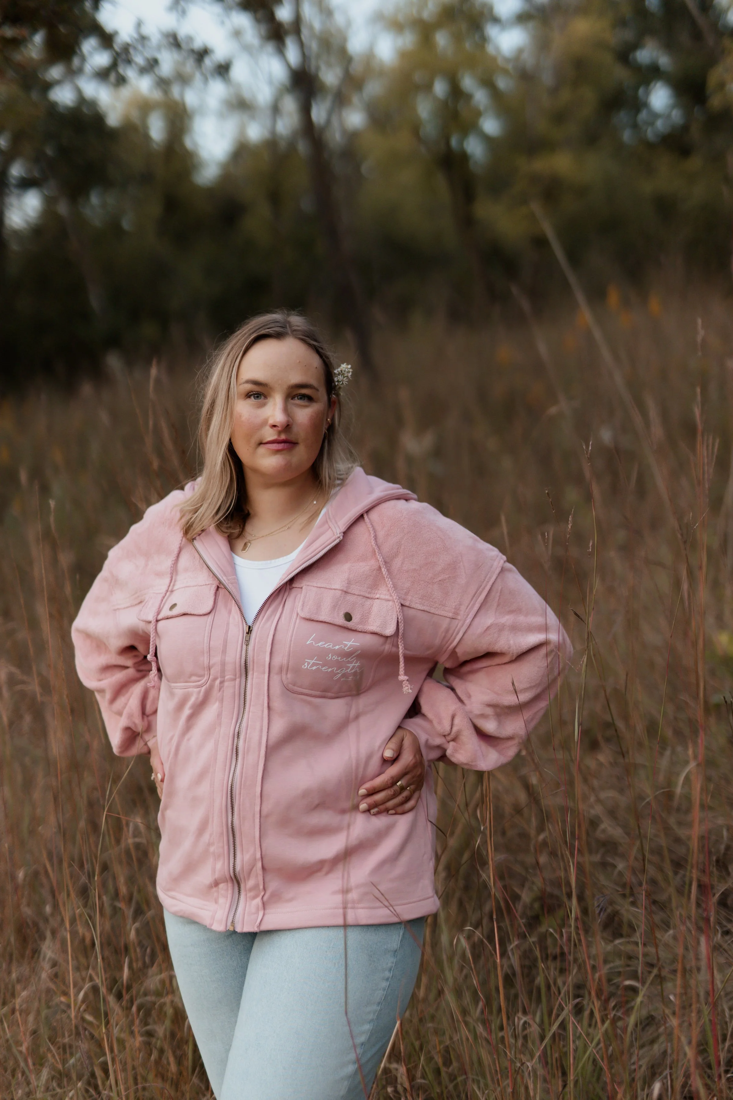 christian jacket with bible verse heart, soul and strength